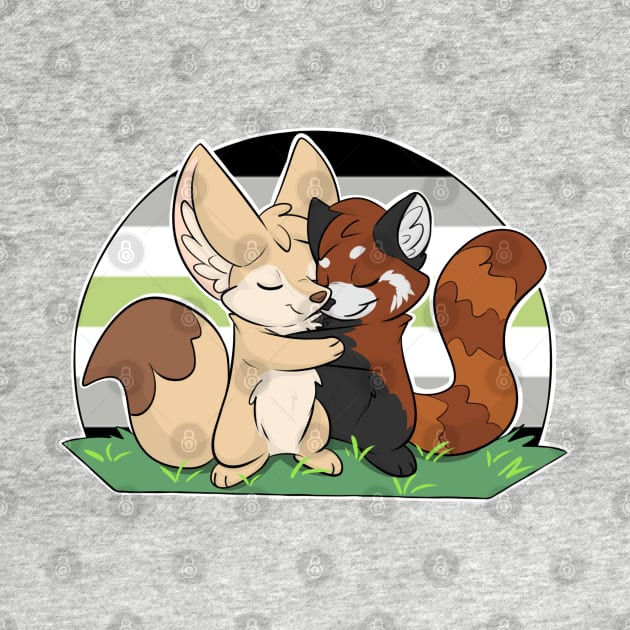 Agender - Fennec Fox + Red Panda Hug by Fennekfuchs